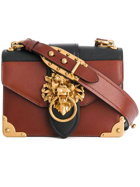 prada milano lion bag|lion embellished shoulder bag.